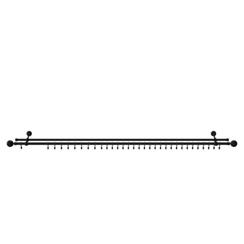 Karnisz podwójny GoodHome Araxosi 19 mm 160 cm kula czarny