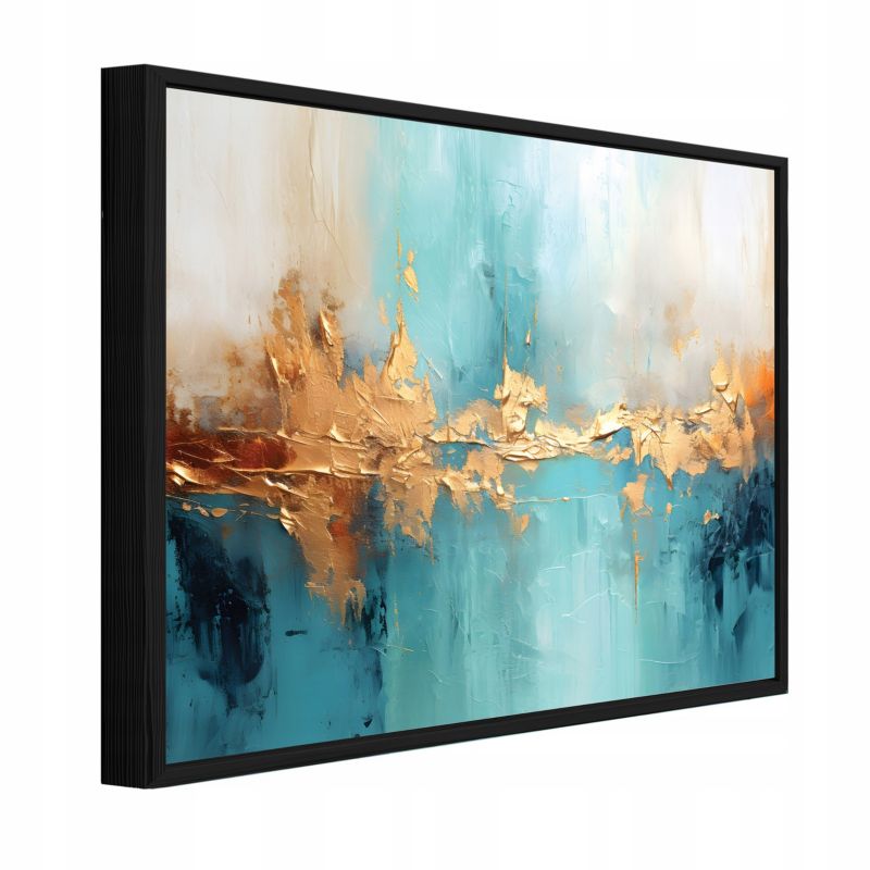 Obraz W Ramie WALLARENA Do Sypialni Salonu Na Płótnie Marmur Glamour Abstrakcja Złoty 120x80 cm PPR14731O20 1 szt.