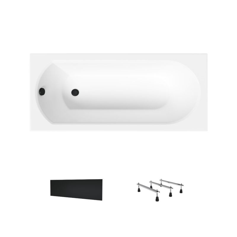 Wanna akrylowa Helmken Tressa 170 x 75 + Panel czarny + Nóżki / 23097003, 1 kpl