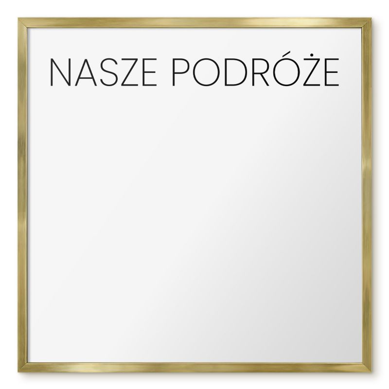 Tablica Magnetyczna Na Magnesy Tulup 50x50 cm Nasze podróże 3 - Złota rama Do salonu, sypialni 1 szt.