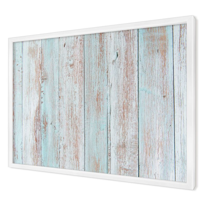 Tablica magnetyczna do salonu Wallfluent 60x40 Rustykalne deski w białej ramie 1szt