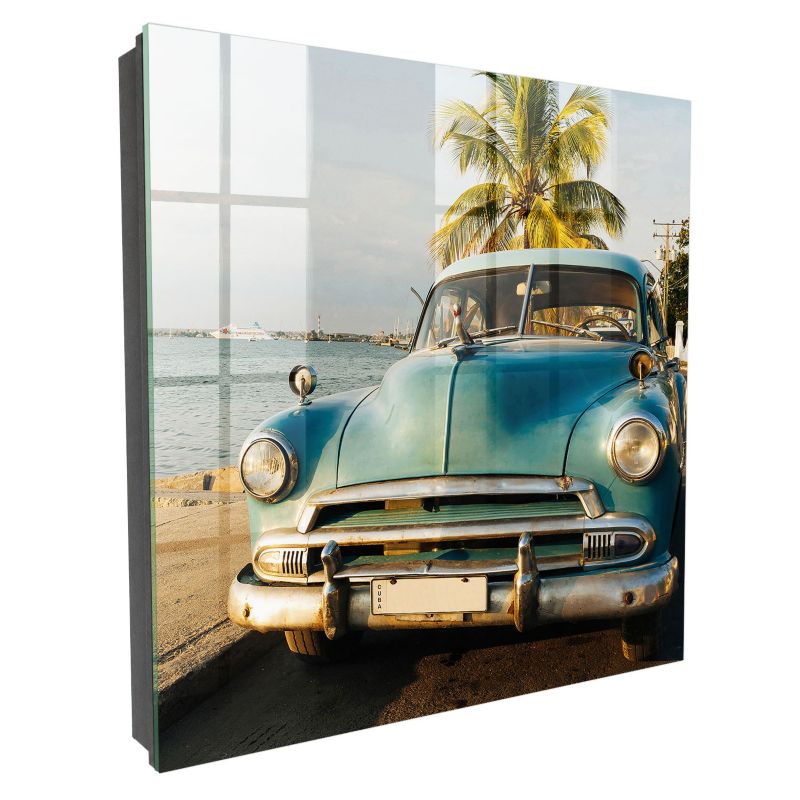 Pudełko Na Klucze Tulup 30x30 cm Retro auto 1 - Czarna - Otwierana na lewo 1 szt.