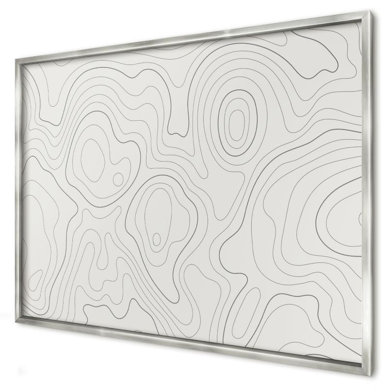 Ozdobna tablica magnetyczna Wallfluent 100x70 Geometryczna elegancja w srebrnej ramie 1szt