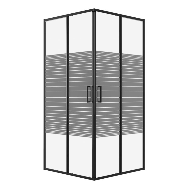 Kabina prysznicowa 70x70 kwadratowa z pasami SCABRA SEVANTE czarna 1 szt.