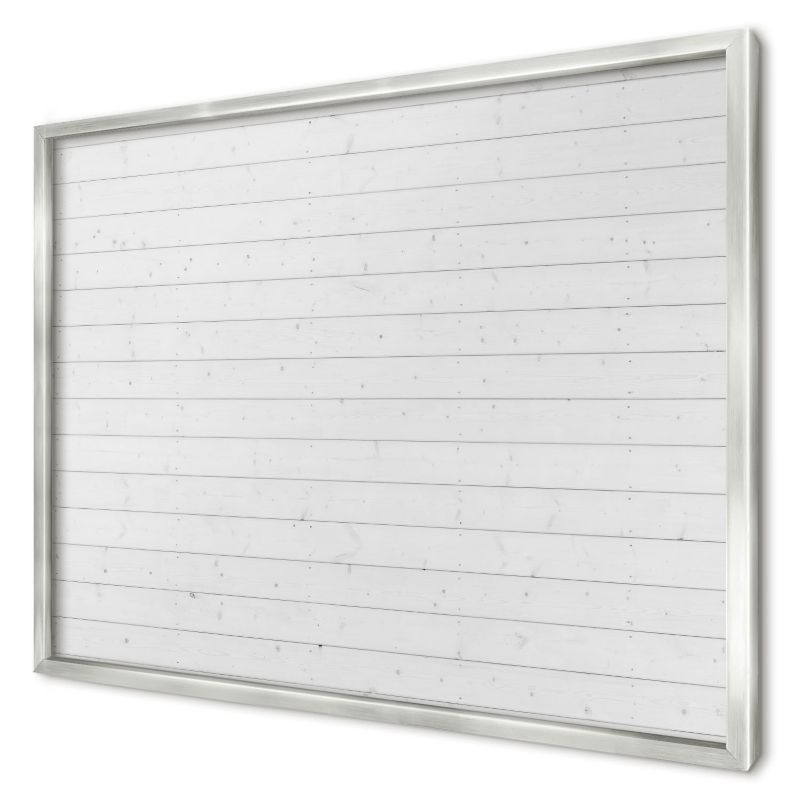Dekoracyjna tablica magnetyczna Wallfluent 70x50 Białe deski w srebrnej ramie 1szt