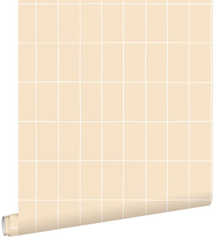 Tapeta ESTAhome małe kafelki pastelowej żółci 50 x 900 cm - 1 rol.