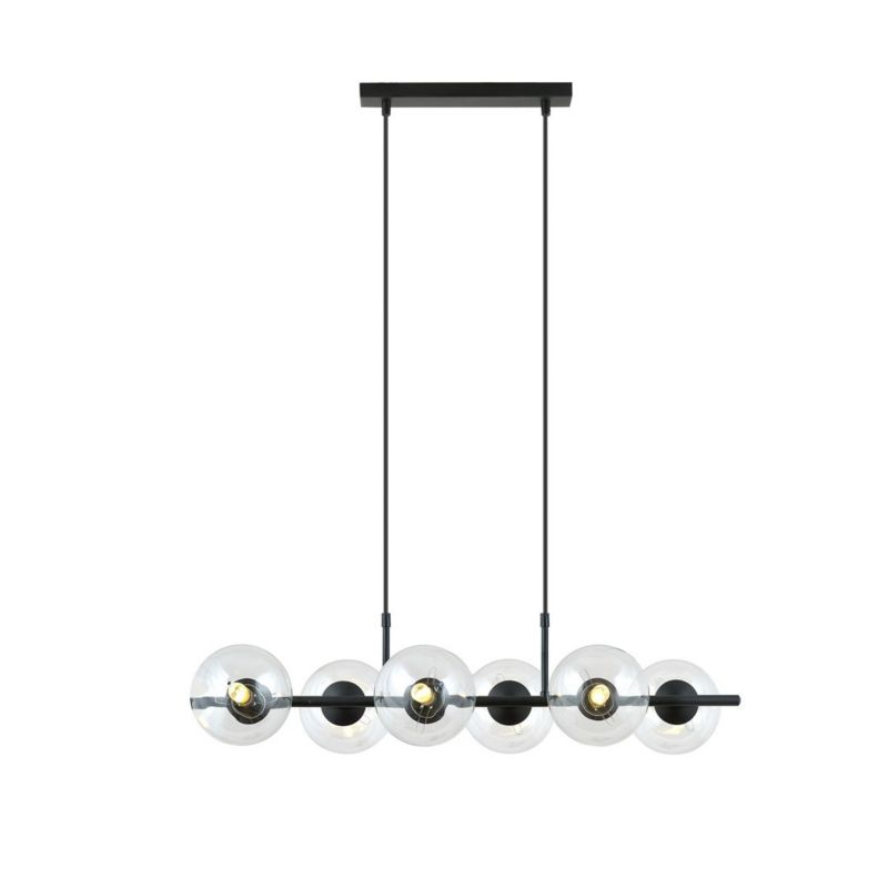 Lampa wisząca Emibig Rory 1120 czarno-przezroczysty 95 cm szerkokości 6xE14 x 10W 1 szt.