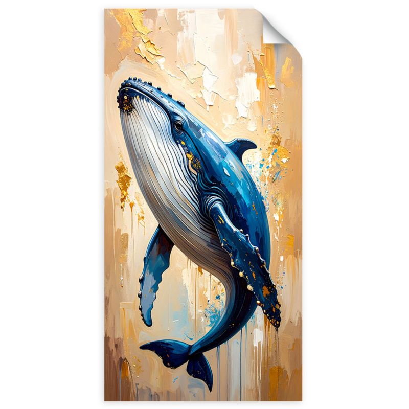 Plakaty samoprzylepne do salonu sypialni Feeby Wieloryb Ssaki Ocean Zwierzęta 40x80cm 1szt