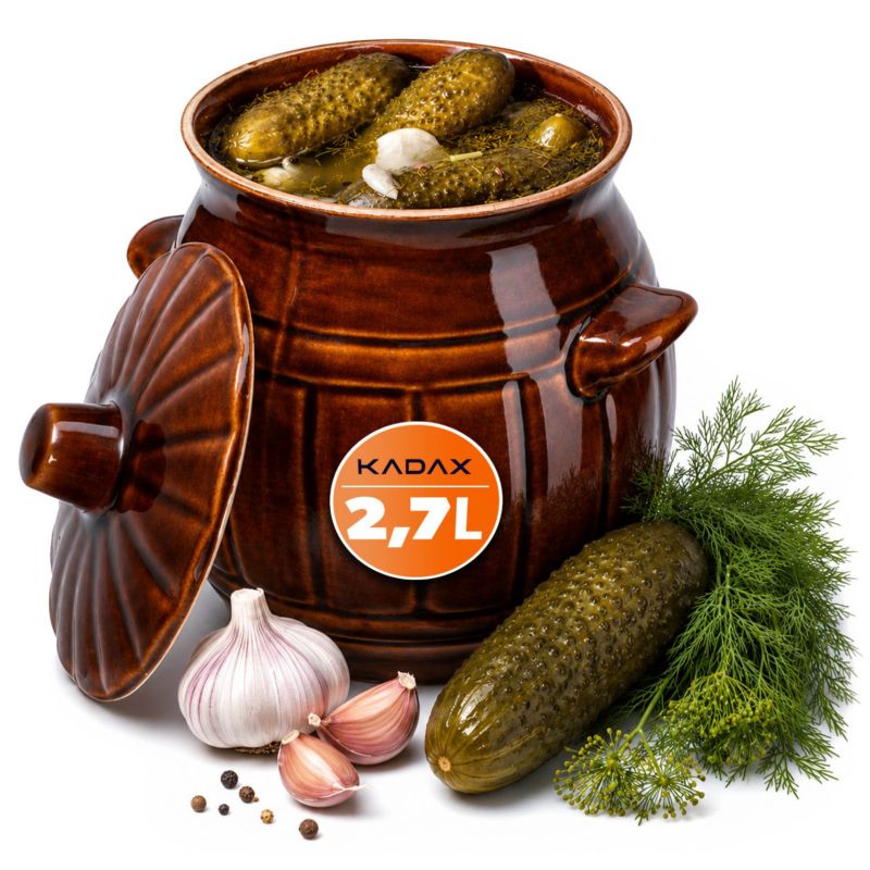 Beczka KADAX Do Kiszenia Kapusty Ogórków 2,7L Garnek z Pokrywką Tradycyjny 1 szt.