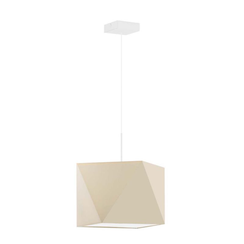 Lampa wisząca zwis Volta Light Factory żyrandol sufitowa z abażurem diament Ecru/biały BURNE 1szt.