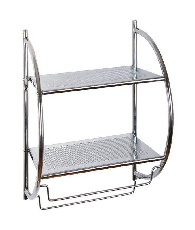 Półka ścienna AWD Interior chrom, 45x26x54 cm, 2 półki, stalowa 1 szt.