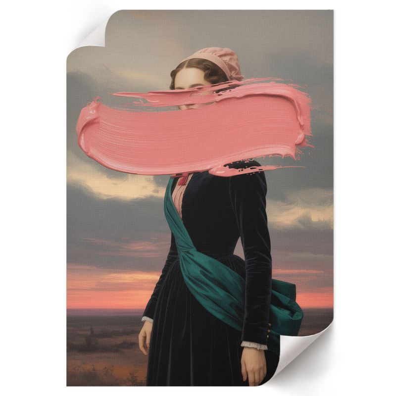 Wydruk Na Płótnie ArtPrintCave 42x59,5 cm Różowy surrealizm Harpuss 1 szt.