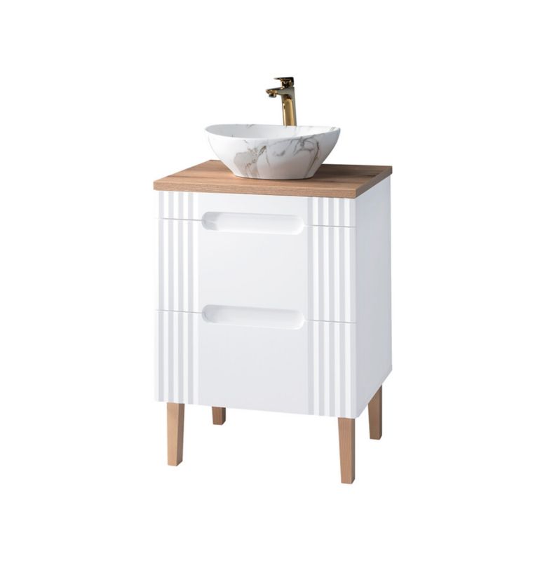Zestaw mebli łazienkowych 60cm Comad Fiji White z umywalką nablatową 1szt