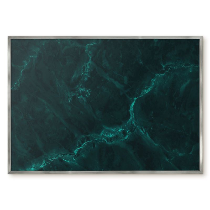 Magnetyczna Tablica Ścienna Tulup 100x70 cm Zielona głębia 1 - Srebrna rama Do salonu, sypialni 1 szt.
