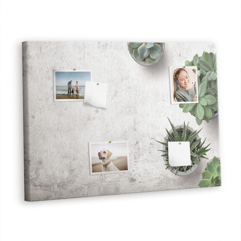 Tablica Korkowa Z Pinezkami Tulup 100x70 cm Rośliny dekoracyjne Organizer ścienny Pinezki kolorowe 1 kpl