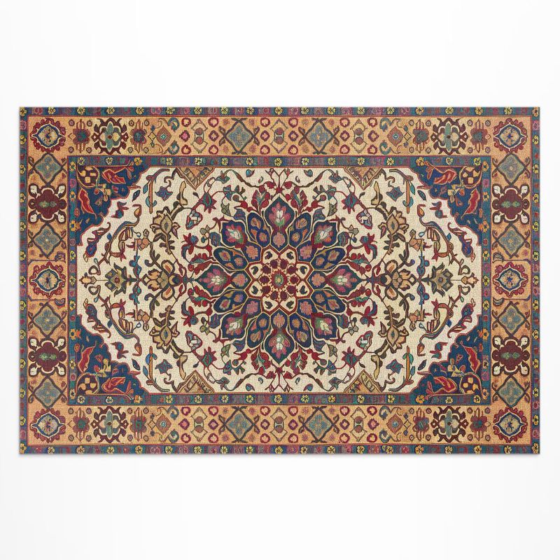 Zewnętrzny Dywan Winylowy Wallfluent 140x210 cm Ozdobne ornament roślinne styl turecki 1 szt.