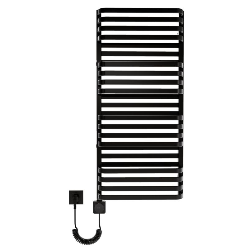 Grzejnik elektryczny łazienkowy Luxrad Plus New 114x53 czarny mat str grzałka Premio 600W 1 szt