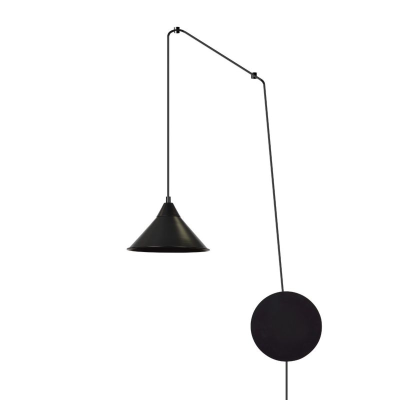 Lampa sufitowa wisząca Emibig Abramo 6545 czarna z wtyczką 1xE27 x 15W 1 szt.