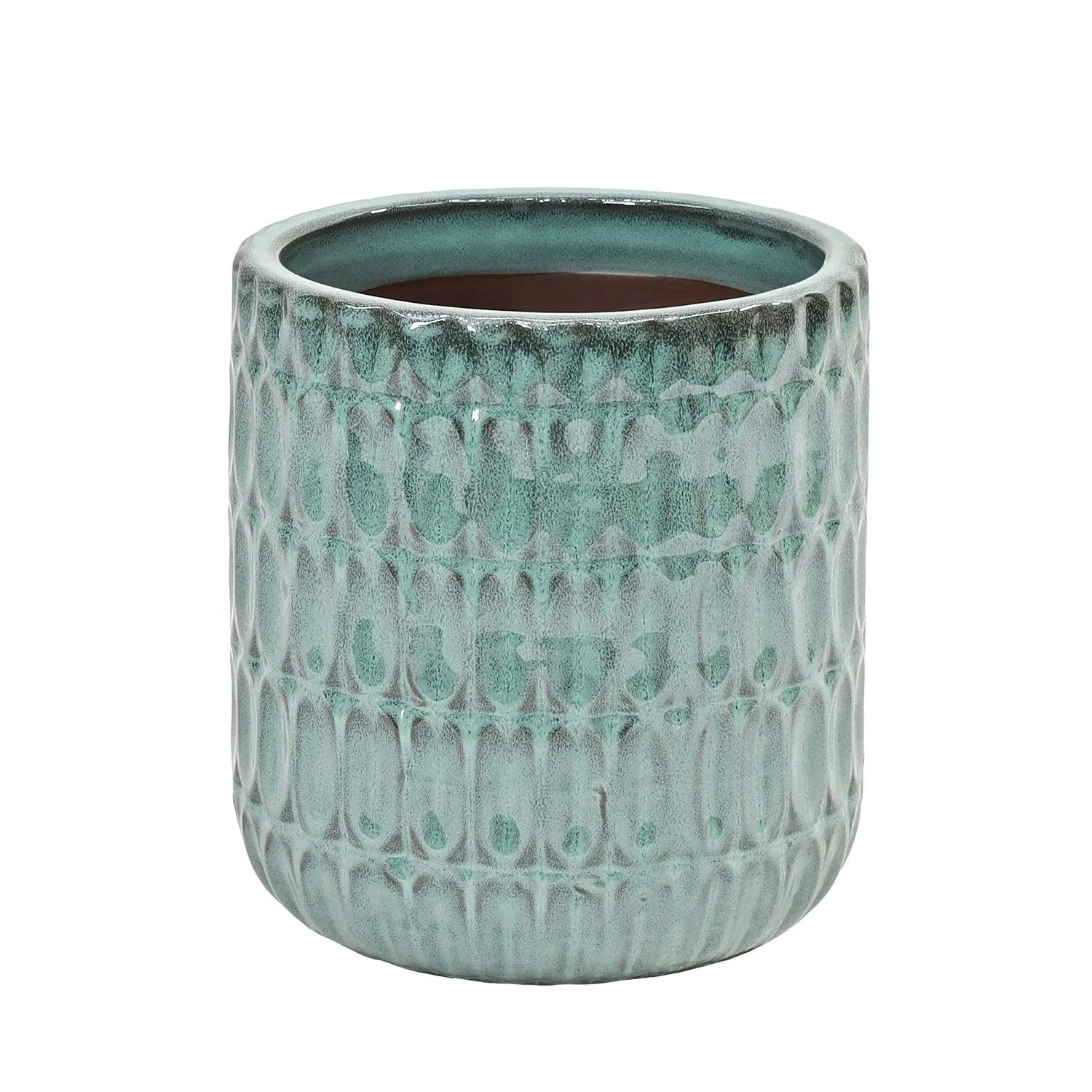 Donica ceramiczna Biella zielona - 23x25,5 cm