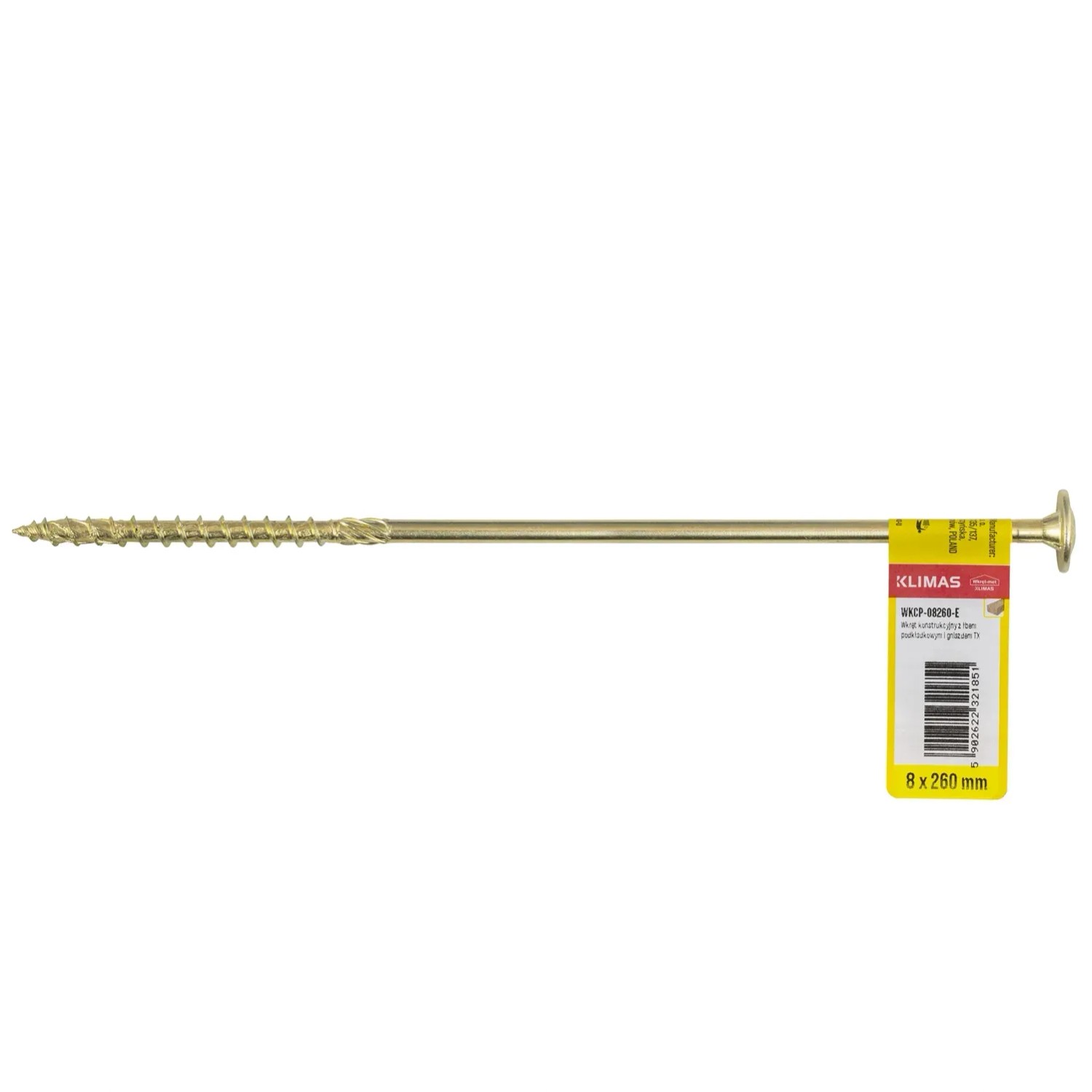 Klimas Wkręt konstrukcyjny z łbem podkładowym 8x260 mm