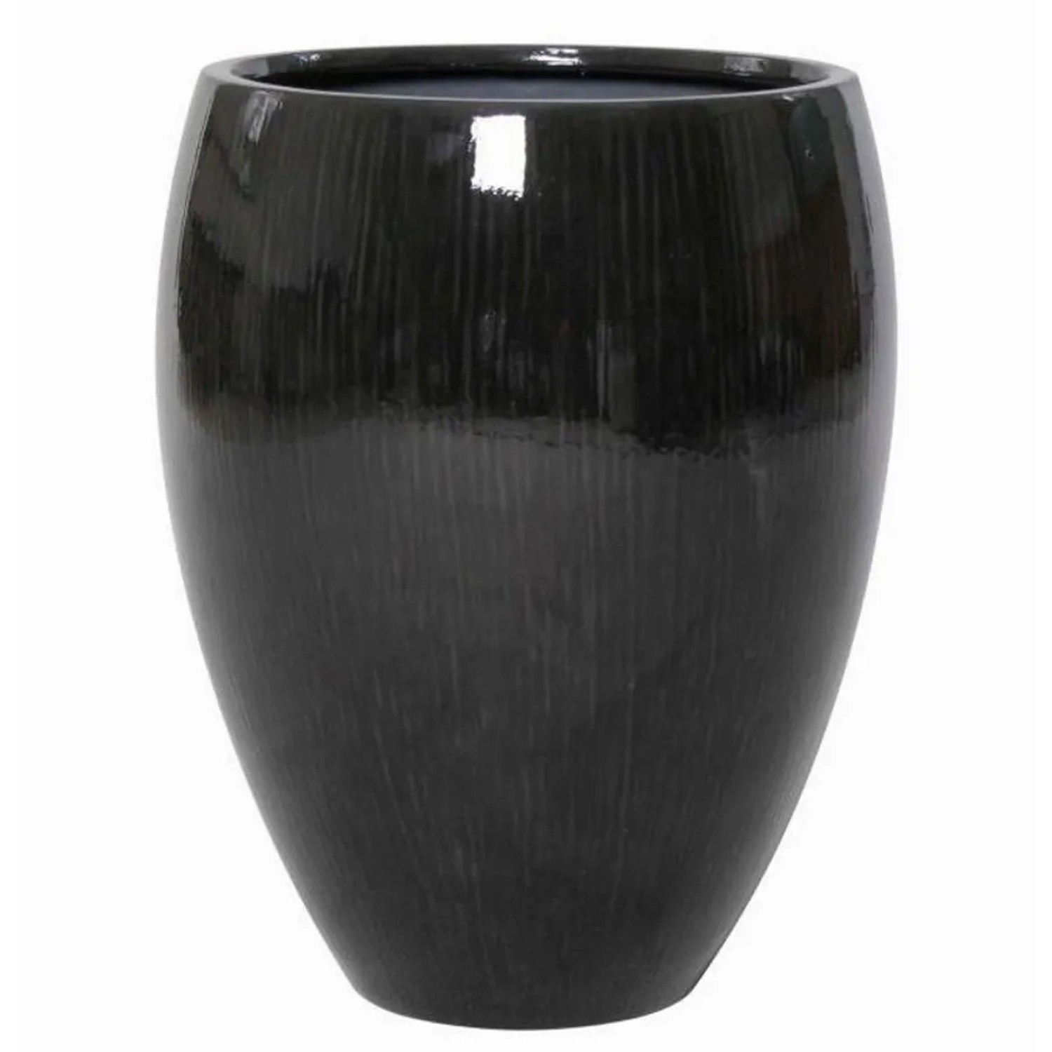 OBI Donica ogrodowa tarasowa fiberstone czarna śr. 38,5 cm