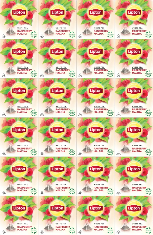 24x Herbata biała aromatyzowana w piramidkach Lipton, malina, 20 sztuk x 1.5g