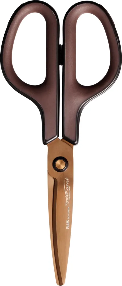 Nożyczki Plus Premium Titanium, tytanowe, 17.5cm, brązowy