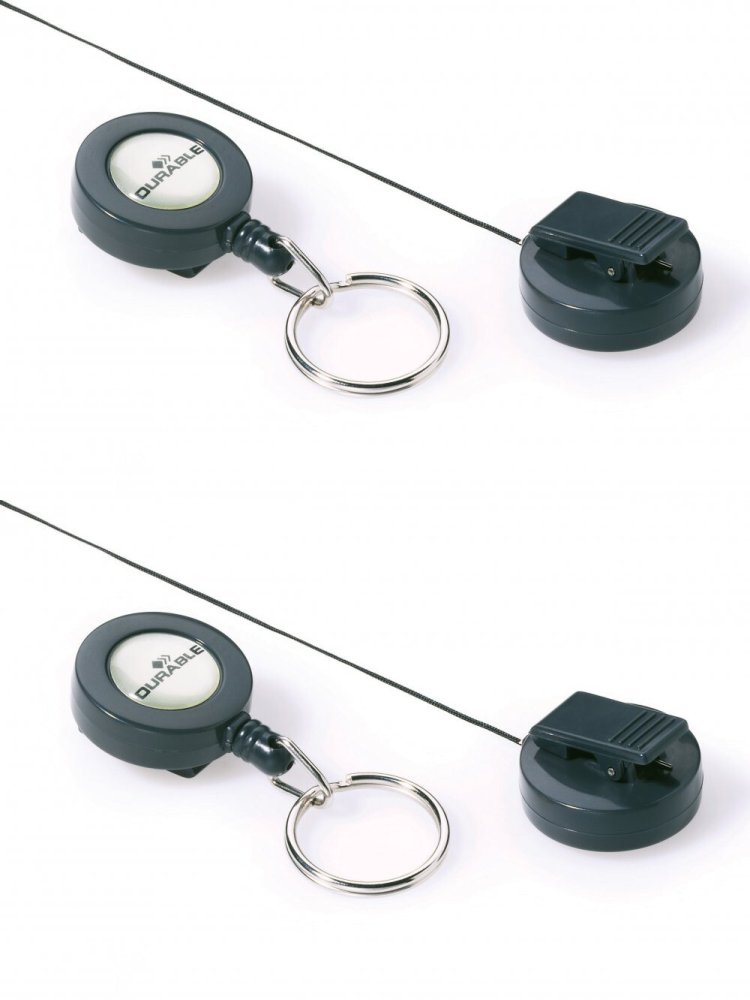 2x Mechanizm ściągający Durable, z metalowym kółkiem, 10 sztuk, antracytowy