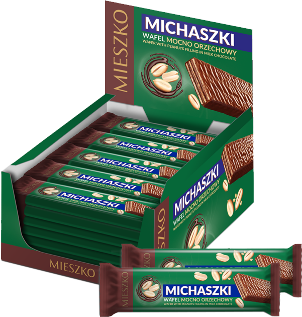 35x Wafel Mieszko Michaszki, orzechowy, 34g
