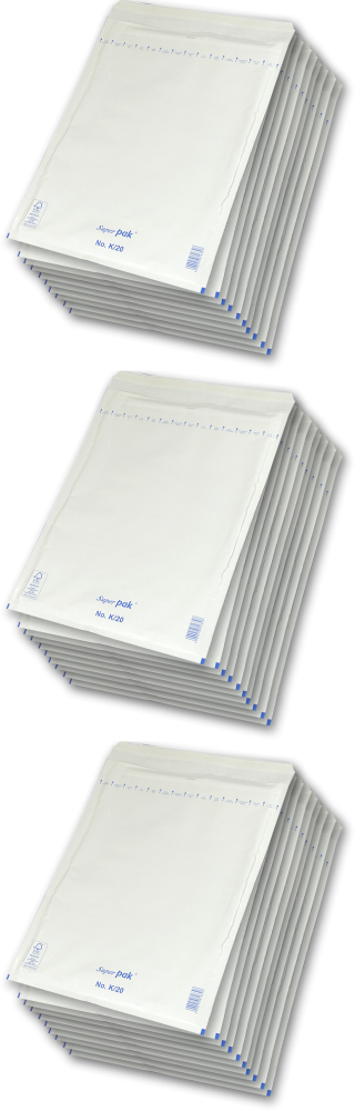 3x Koperta bąbelkowa NC, K/20, 370x480mm, 10 sztuk, biały