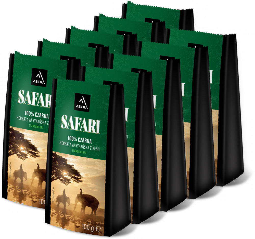 10x Herbata czarna liściasta Astra Safari, 100g
