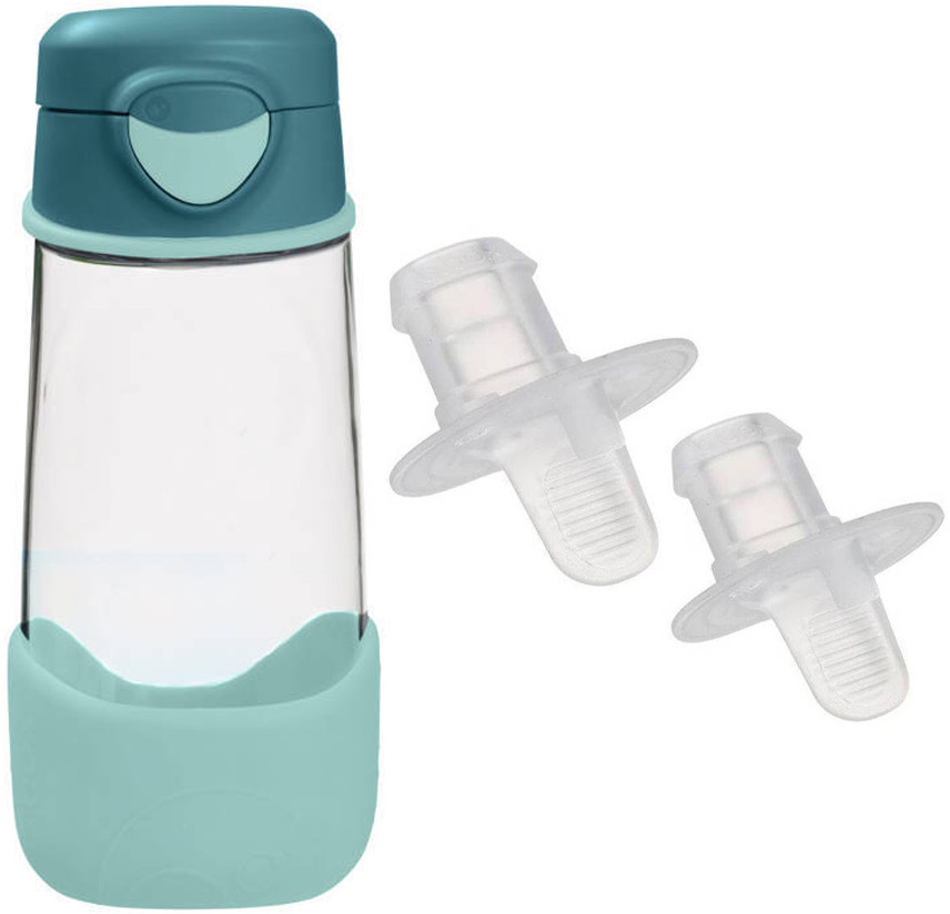 Zestaw: Sportowa butelka tritanowa B.Box, 450 ml, Emerald Forest + Ustniki zapasowe, 2 szt.