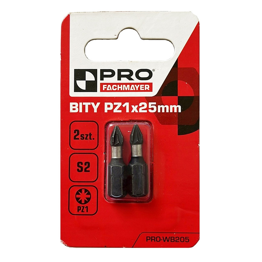 Bit końcówka 25mm PZ1 2 sztuki PRO