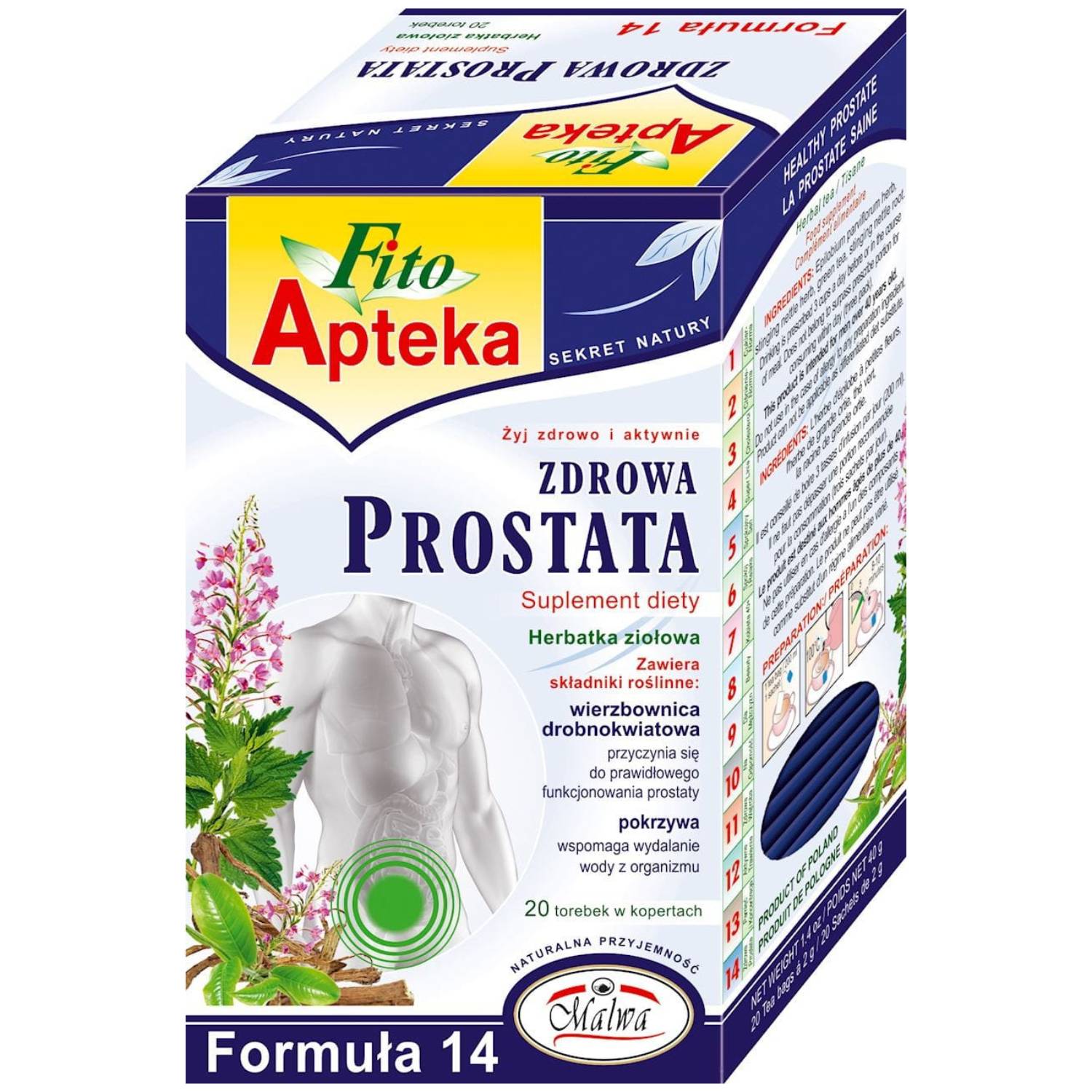 Malwa zdrowa prostata, 20 saszetek
