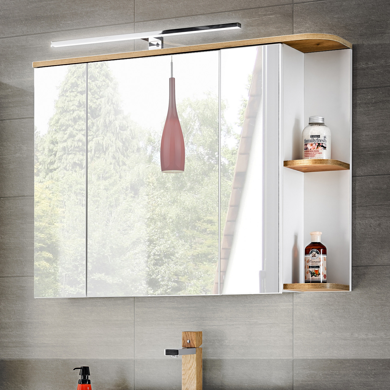 Comad Platinum szafka 94 cm lustrzana Biel Alpejska PLATINUM840FSC