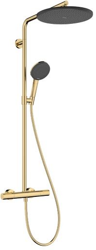 Hansgrohe Raindance Alive S zestaw prysznicowy ścienny termostatyczny z deszczownicą złoty optyczny polerowany 24594990