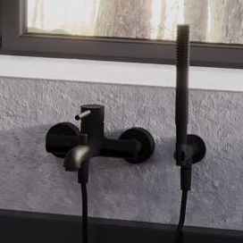 Oltens Molle bateria wannowo-prysznicowa ścienna czarny mat 34000300 - Wysyłka w 24h