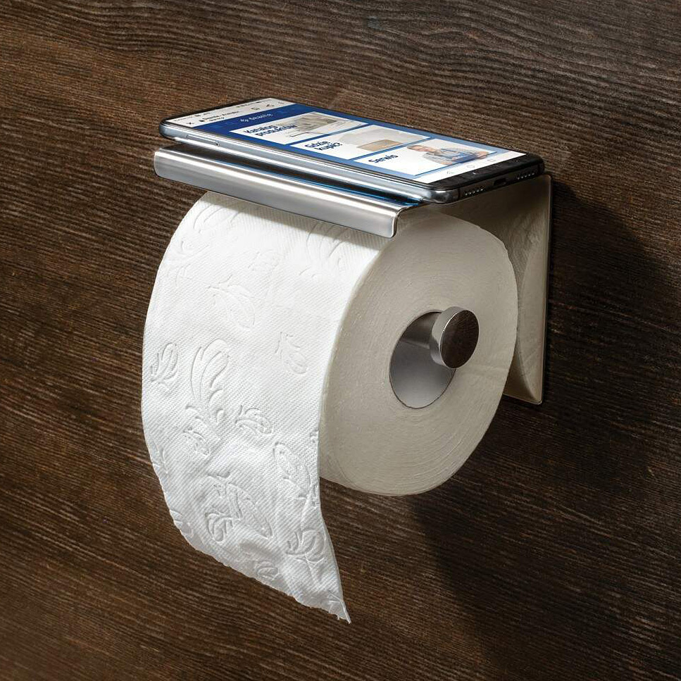 Deante Round uchwyt na papier toaletowy z półką chrom połysk ADR0221 - Wysyłka w 24h