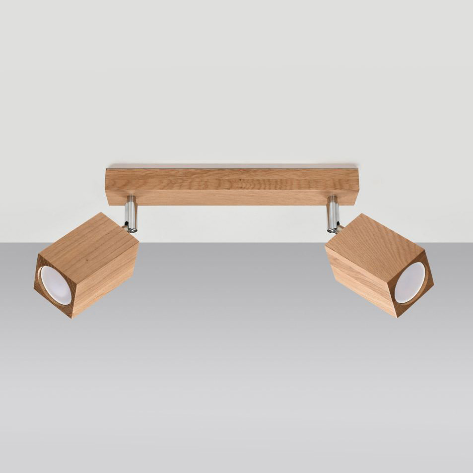 Sollux Lighting Keke lampa podsufitowa 2x40W dąb SL.1036