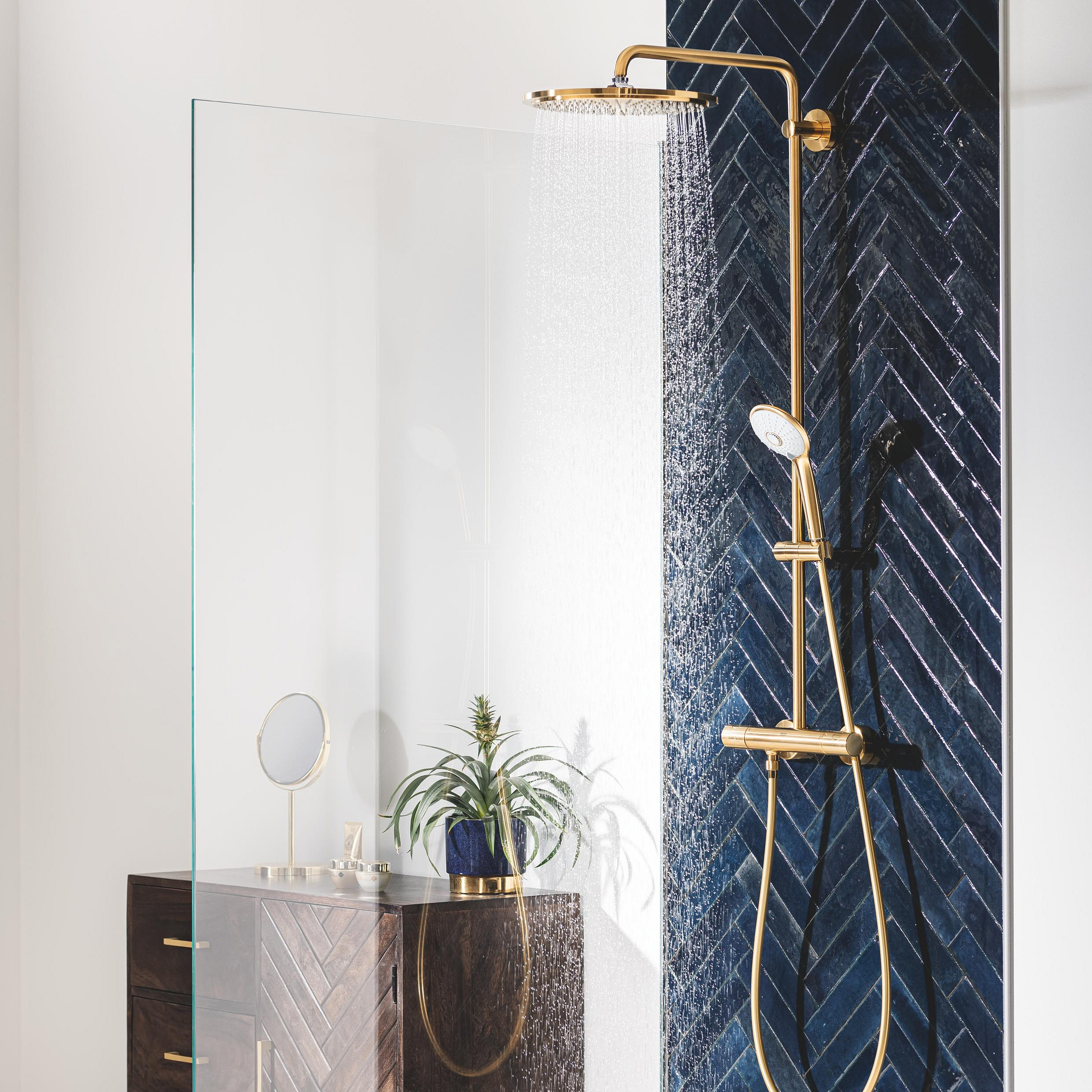 Grohe Euphoria zestaw prysznicowy ścienny termostatyczny z deszczownicą Brushed Cool Sunrise 26075GN0 - Wysyłka w 24h