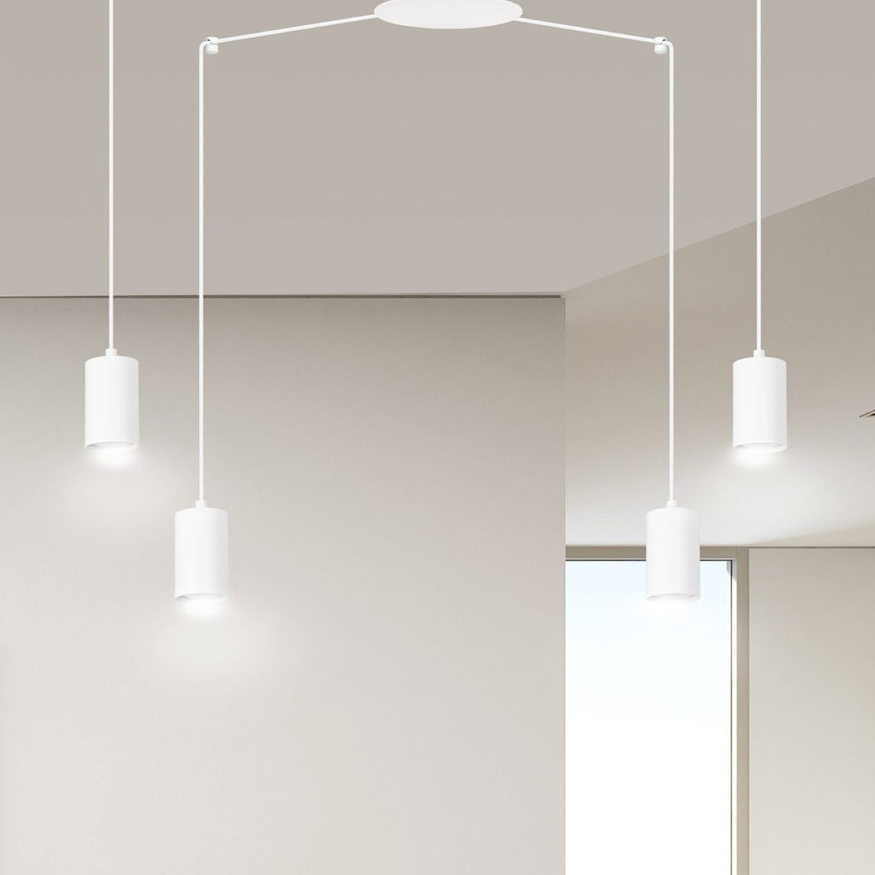 Emibig Traker lampa wisząca 4x8 W biała 525/4