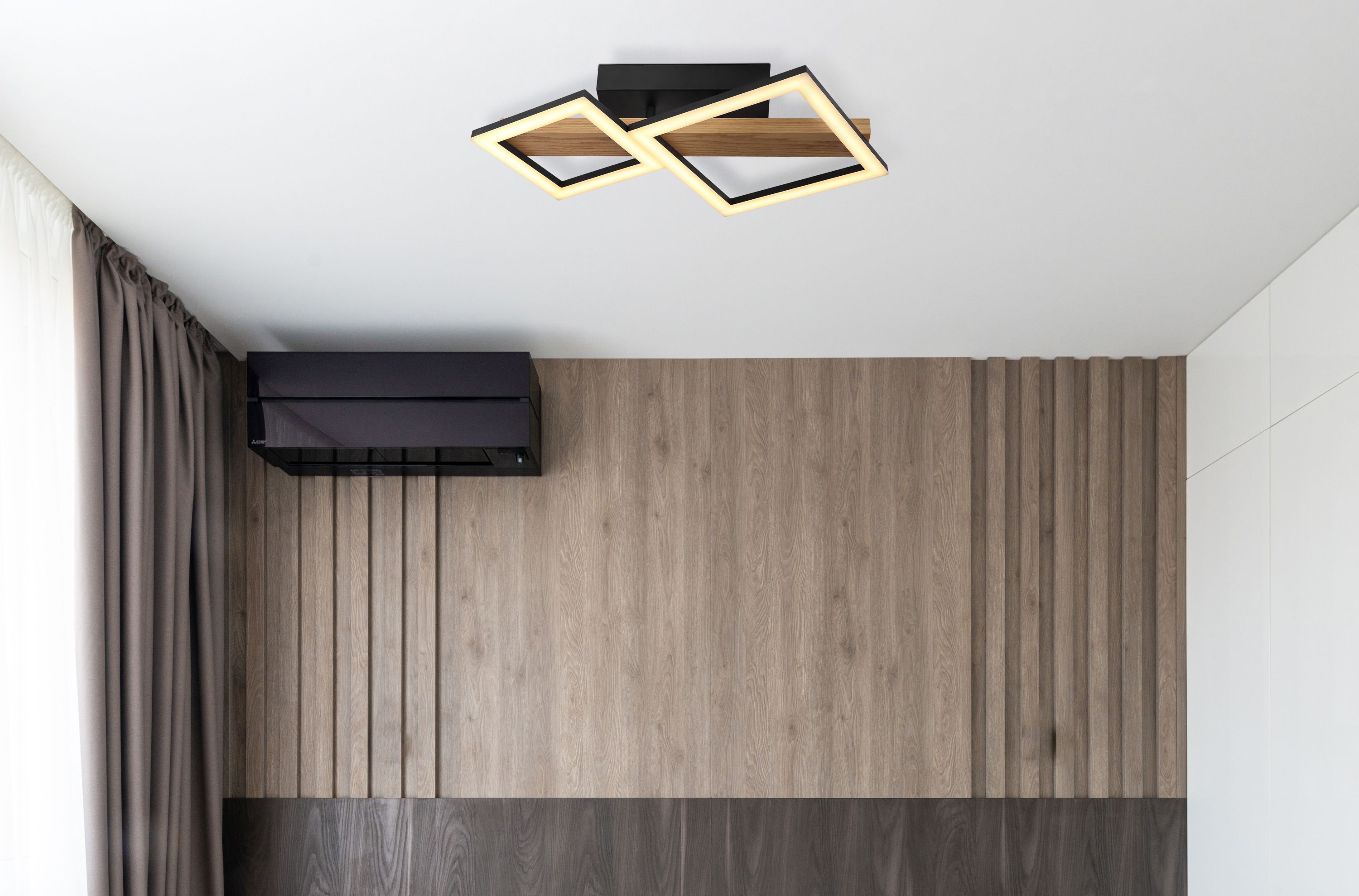 Globo Lighting Dustin lampa podsufitowa 2x19W czarny mat/drewno 67288D