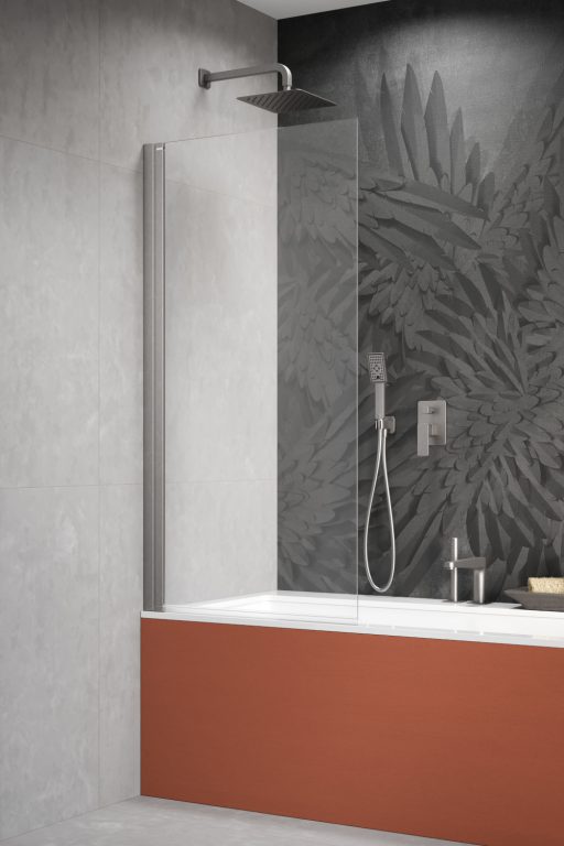 Radaway Nes Brushed Nickel PNJ I parawan nawannowy 70 cm 1-częściowy nikiel szczotkowany/szkło przezroczyste 10011070-91-01L