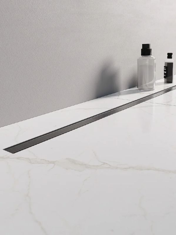 New Trendy Visio Slim gunmetal szczotkowany odpływ liniowy 90 cm OL-0094