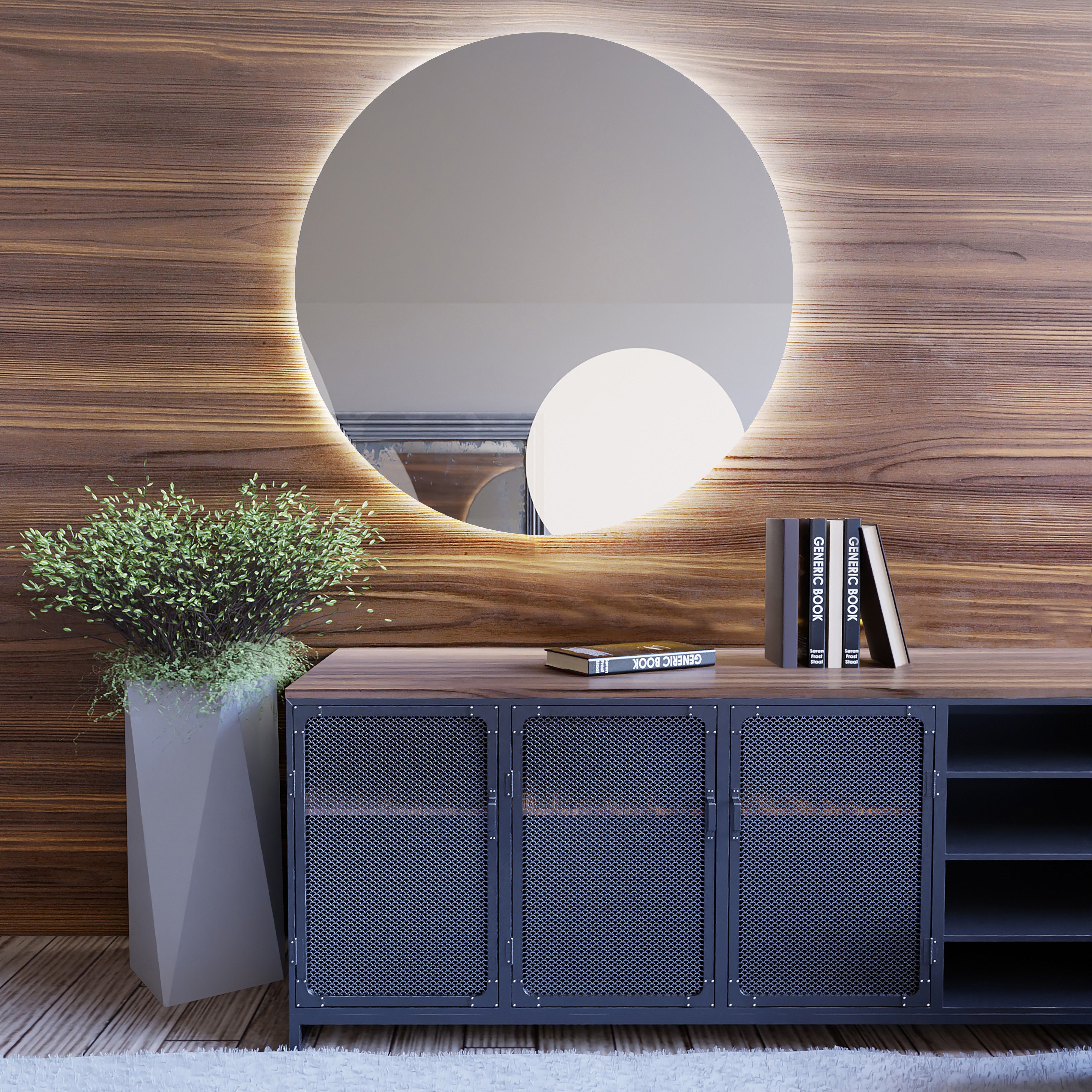 Baltica Design Bright lustro 90x90 cm barwa neutralna z włącznikiem bezdotykowym