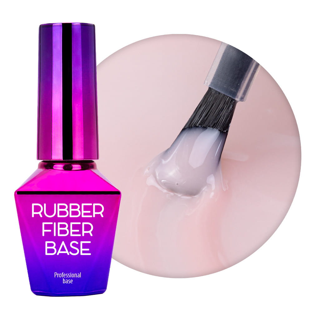 Baza kauczukowa budująca z włóknami jedwabnymi MollyLac Rubber Fiber Base Pink Glam 10g