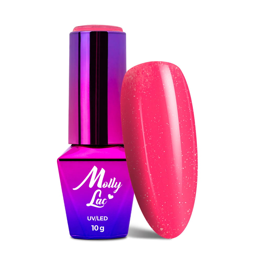 Lakier hybrydowy LED/UV Gel Polish MollyLac Fantasyland Glitter Nr 312 Raspberry Kiss 10 g