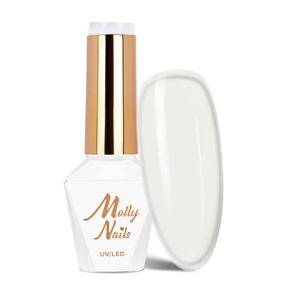 Lakier hybrydowy LED/UV Gel Polish Molly Nails French Manicure Nr 130 Cream Brulee HEMA/Di-HEMA Free 8g