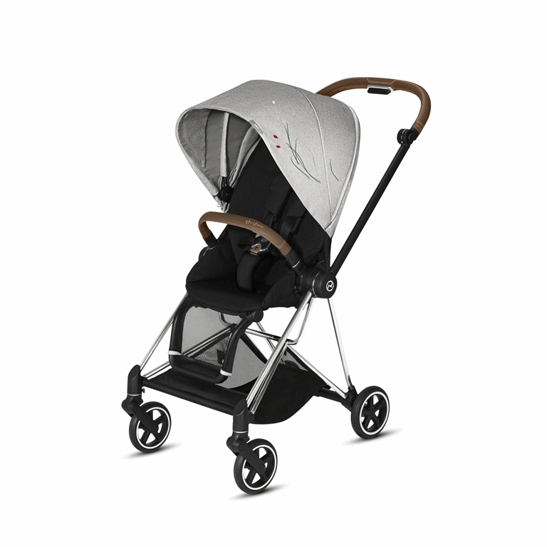 Cybex, Mios 2.0 - wózek spacerowy klasy Premium-Koi Crystallized-Chrome z brązową rączką