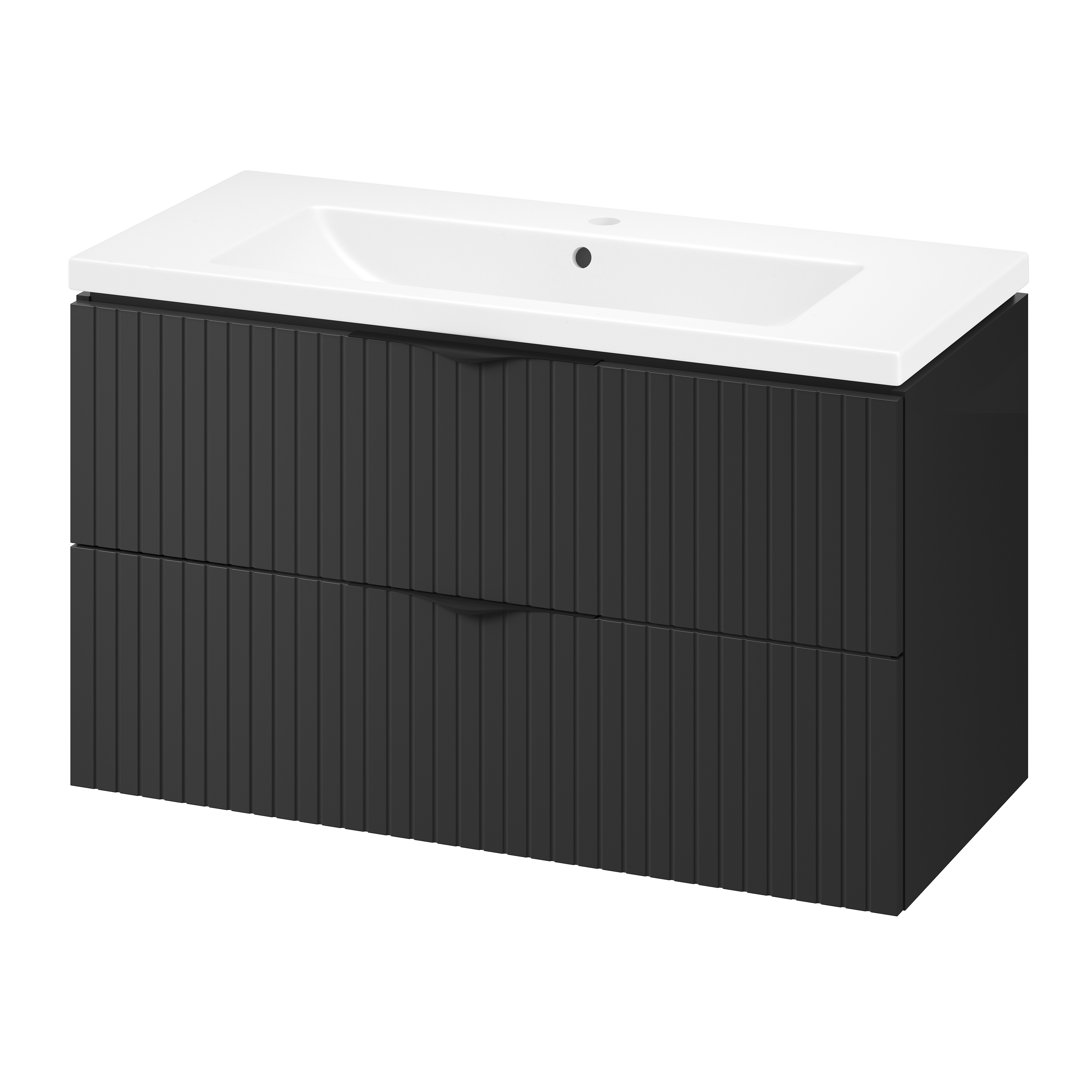 Darmowa Dostawa - Umywalka z szafką 100 cm czarną Cersanit Tirso S801588